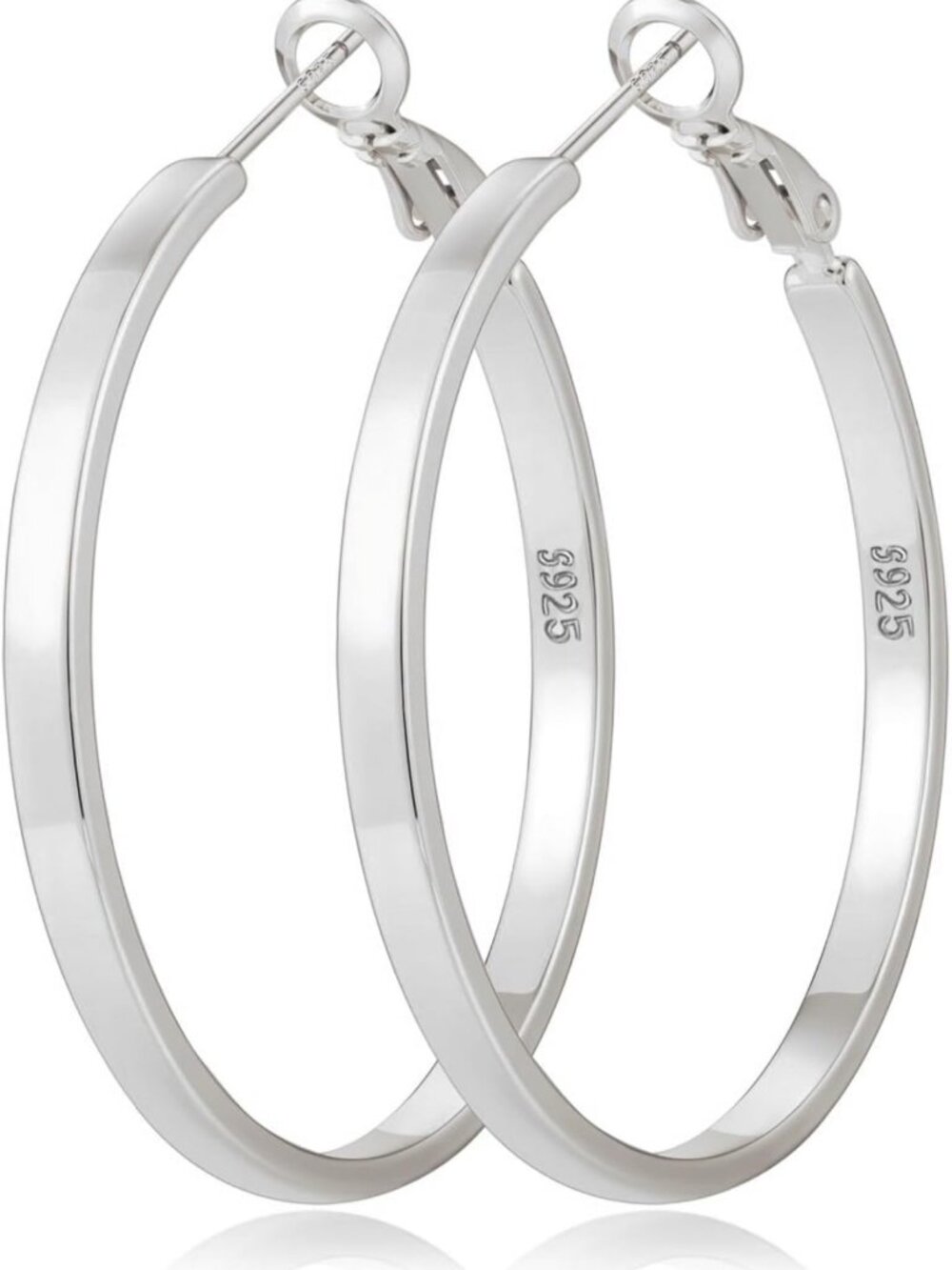 Stylish Lightweight 925 Sterling Silver Hoop Earrings for Women - Perfect